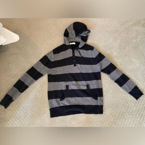 Old Rye Striped Grey pullover Sweater Hoodie Men's Sz XL